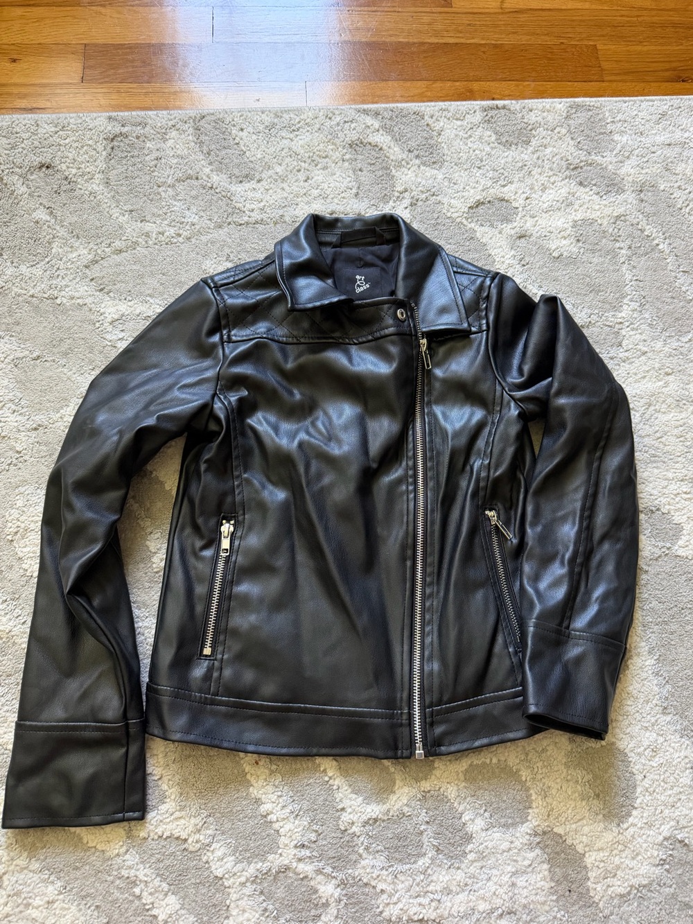 art class Black Faux Leather Asymmetric Zip Moto Jacket